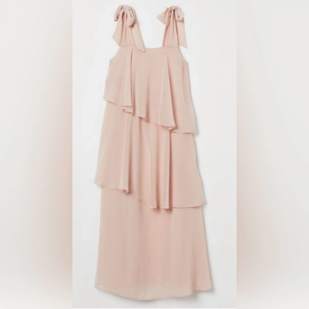 H&M Blush Tiered Maxi Dress - Picture 3 of 9